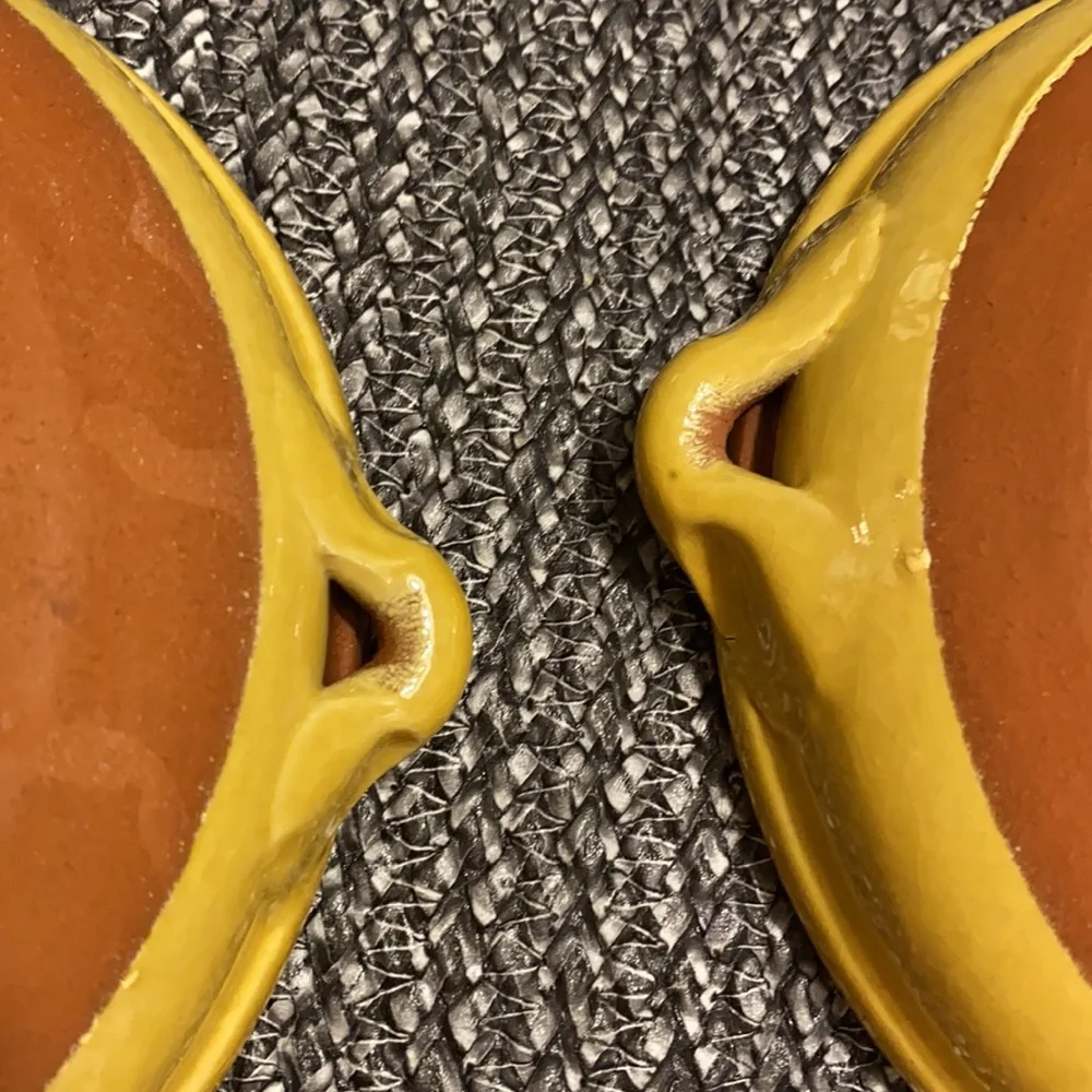 Clay Ceramic Mustard/Brown Clay Bowls Set 6 3/4”